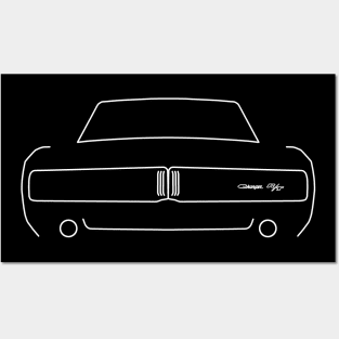 Dodge Charger 1969 outline graphic (white) Posters and Art